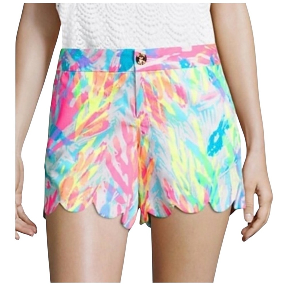 Lilly Pulitzer Buttercup Scalloped Shorts Sparkling Sands Colorful Women‎ Size 2